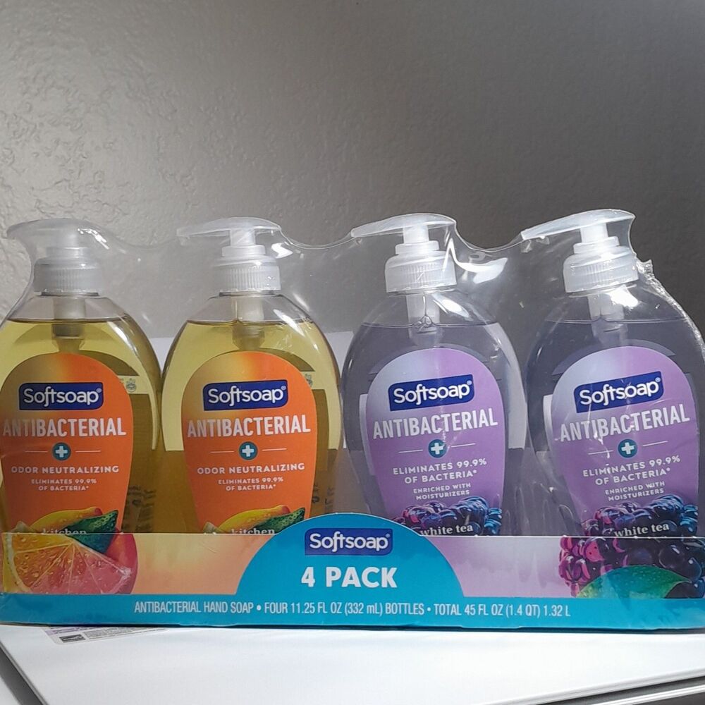 Softsoap Antibacterial Liquid Hand Soap 4 Pack 11.25 fl oz White Tea + Odor